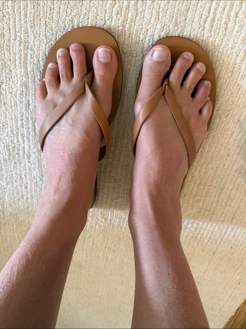 Madewell leather flip flops. Worn once . Size 8 . Excellent condition.